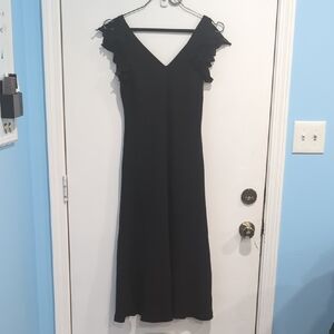 Lauren Ralph Lauren Black Maxi Dress with Ruffle Sleeves Formal Size 10
